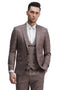 Cheap priced Suit - Men's One Button Slim Fit Double Breasted Vest Rose Plaid Suit