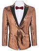 Sequin Tuxedo - Mens Blazer - Rose Gold Dinner Jacket - Peak Lapel Shiny Tuxedo Jacket