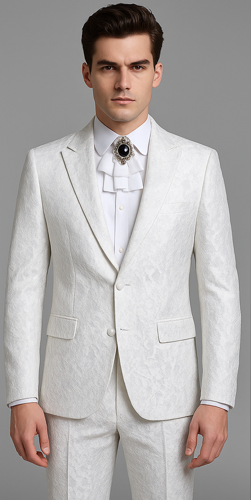 Rossi Man Leo RM1902 White Designer Tuxedo for Men