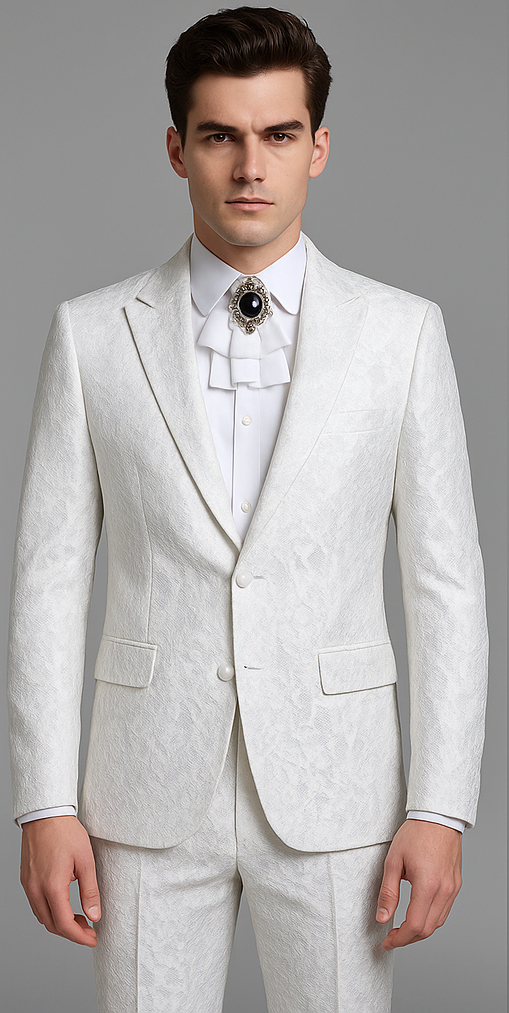 Rossi Man Leo RM1902 White Designer Tuxedo for Men