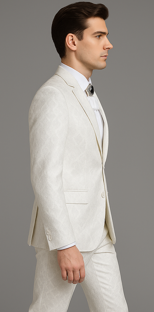 Rossi Man Leo RM1902 White Designer Tuxedo for Men