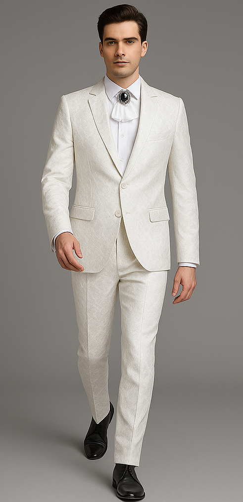 Rossi Man Leo RM1902 White Designer Tuxedo for Men