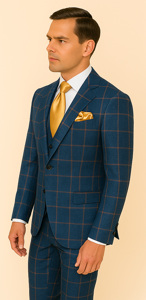 Rossi Man Max RM1840 – Slim Fit 3-Piece Formal Suit for Men - 34R