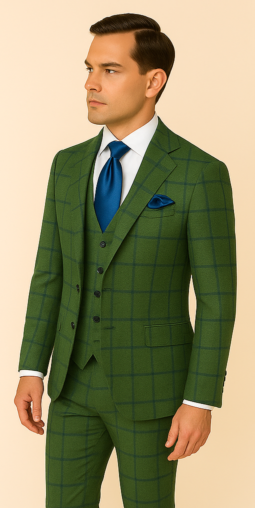 Rossi Man Max RM1841 – Men's Slim Fit 3-Piece Suit for Men - 34R
