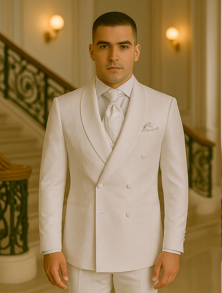 Rossiman Rossi Men's Dress Suit – Classic Tailored Formalwear - 38 Short Jacket+32 Waist Adjustable 28to34)(Height: 5’4”to5’7”)(Neck 15-16.5)S-M)
