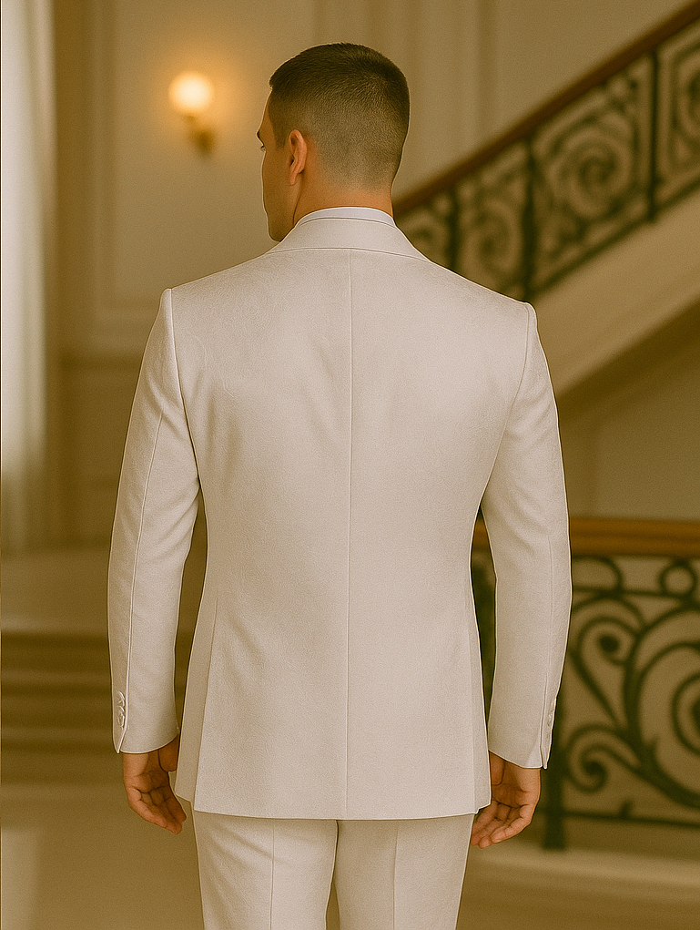 Rossiman Rossi Men's Dress Suit – Classic Tailored Formalwear - 38 Short Jacket+32 Waist Adjustable 28to34)(Height: 5’4”to5’7”)(Neck 15-16.5)S-M)