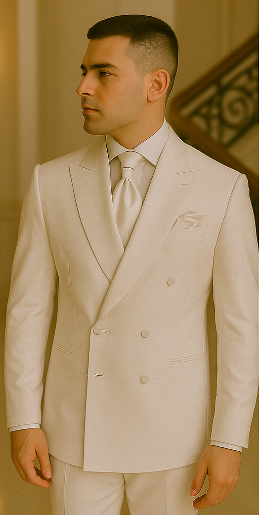 Rossiman Rossi Men's Dress Suit – Classic Tailored Formalwear - 38 Short Jacket+32 Waist Adjustable 28to34)(Height: 5’4”to5’7”)(Neck 15-16.5)S-M)