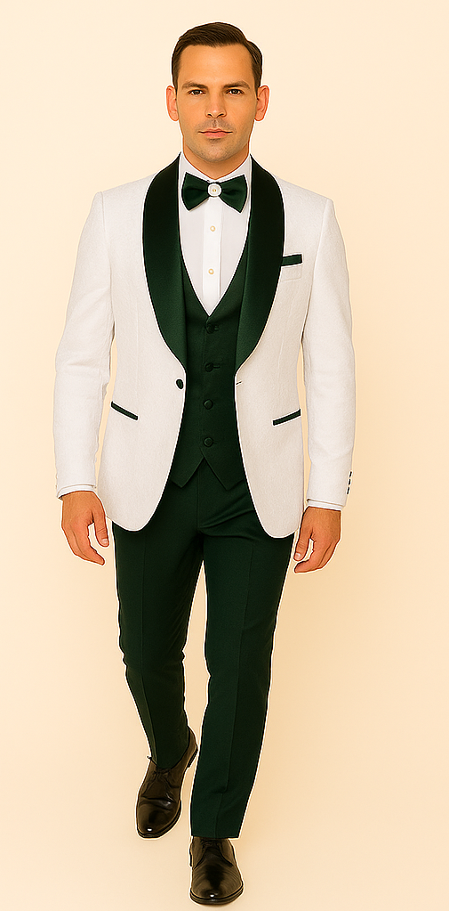 Rossi Man RM1482 â€“ Men's 3-Piece Tuxedo from the Smoking S Collection - XS