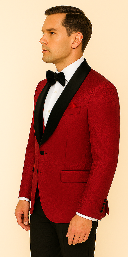 Rossi Man RM1448 â€“ Elegant Smoking Style 3-Piece Tuxedo Set for Men - XS