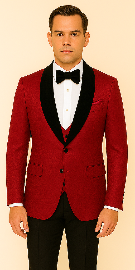 Rossi Man RM1448 â€“ Elegant Smoking Style 3-Piece Tuxedo Set for Men