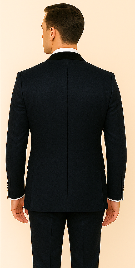 Rossi Man RM1445 – Classic Smoking Style 3-Piece Formal Tuxedo for Men - XS