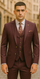 Rossiman Burgundy Suit for Men – Peak Lapel 1-Button Jacket & Double-Breasted Vest