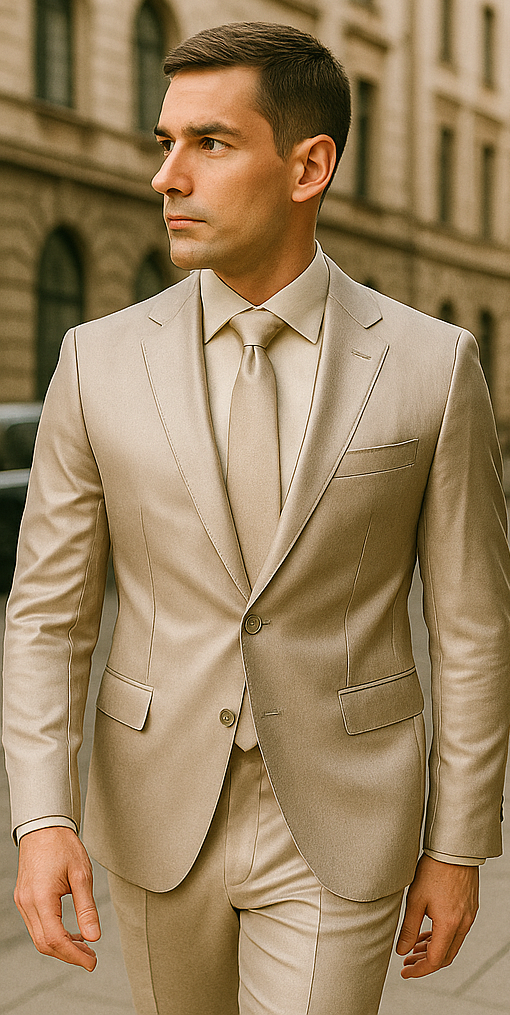 Rossiman Men’s Gray Shiny Sateen Suit – Sleek & Modern Formalwear - 38 Short Jacket+32 Waist Adjustable 28to34)(Height: 5’4”to5’7”)(Neck 15-16.5)S-M)