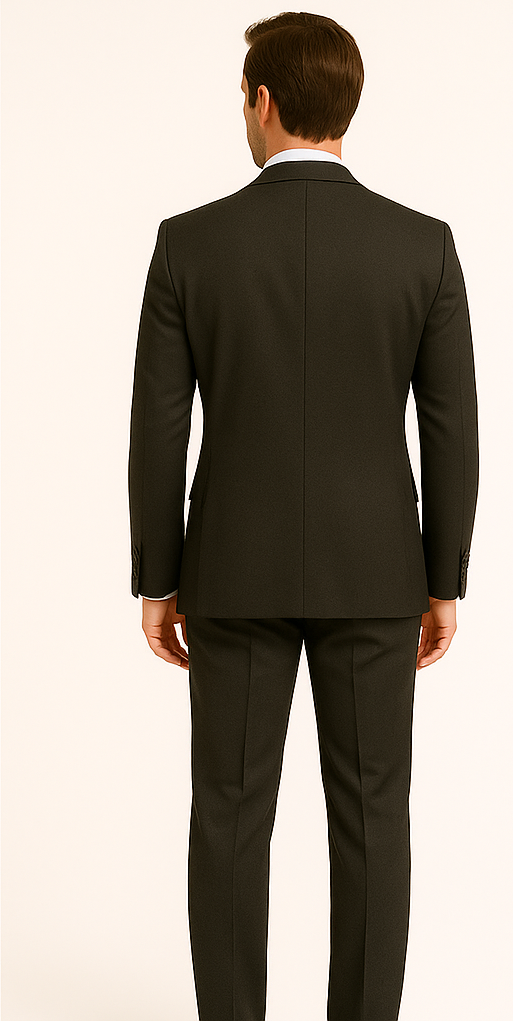 Rossiman Men's Dark Gray Slim Fit Suit – 3-Piece Vested Set with Flat Front Pants - 38 Short Jacket+32 Waist Adjustable 28to34)(Height: 5’4”to5’7”)(Neck 15-16.5)S-M)
