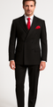Rossiman Men’s Formal Black Slim Fit Suit – 3-Piece with Stylish Vest & Trousers