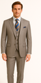 Men's Gray Slim Fit 3-Piece Suit by Rossiman – With Vest & Tailored Trousers