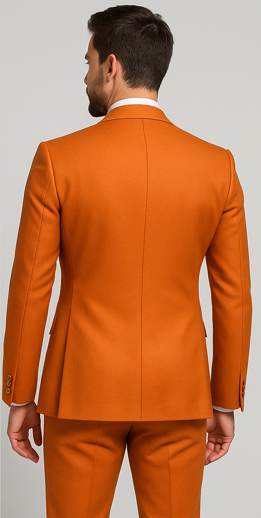 Rossiman Men's Rust Slim Fit Suit – 3-Piece Set with Double-Breasted Vest & Flat Front Pants - New Arrival - 36 Regular Jacket+30 Waist Adjustable 26to32)Height: 5'7"-6')(Neck: 14.5-16:S)