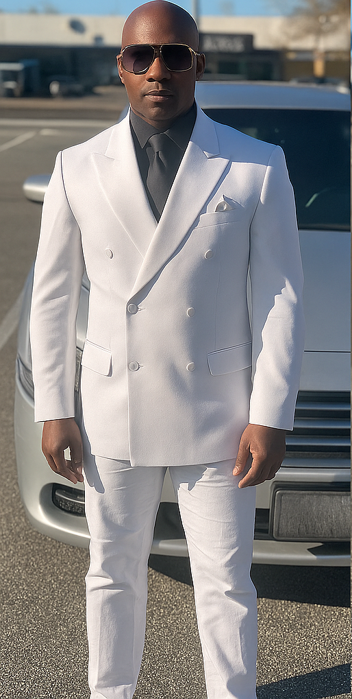 Rossiman Rossi Man Men's Tailored Dress Suit – Premium Formalwear - 38 Short Jacket+32 Waist Adjustable 28to34)(Height: 5’4”to5’7”)(Neck 15-16.5)S-M)