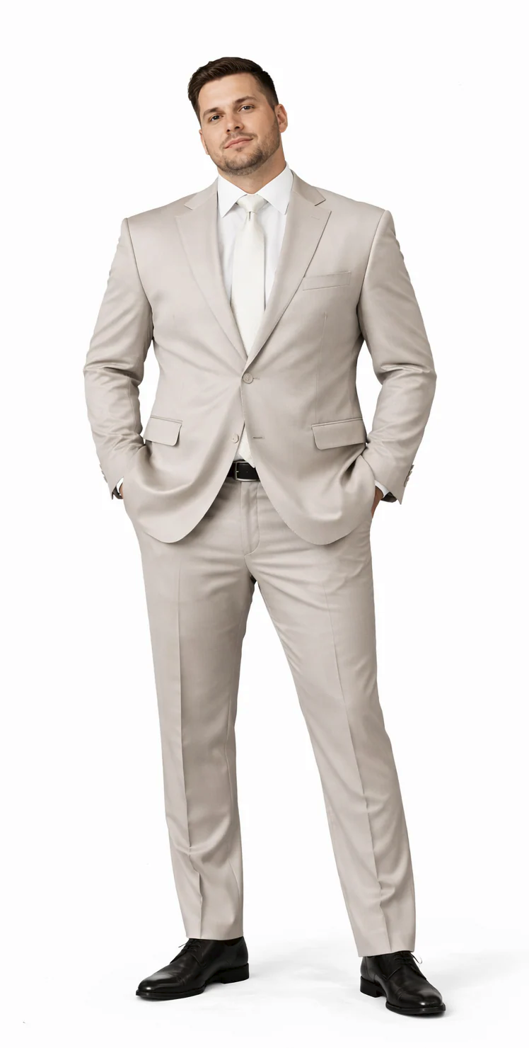 Rossiman Men’s Gray Shiny Sateen Suit – Sleek & Modern Formalwear - 38 Short Jacket+32 Waist Adjustable 28to34)(Height: 5’4”to5’7”)(Neck 15-16.5)S-M)
