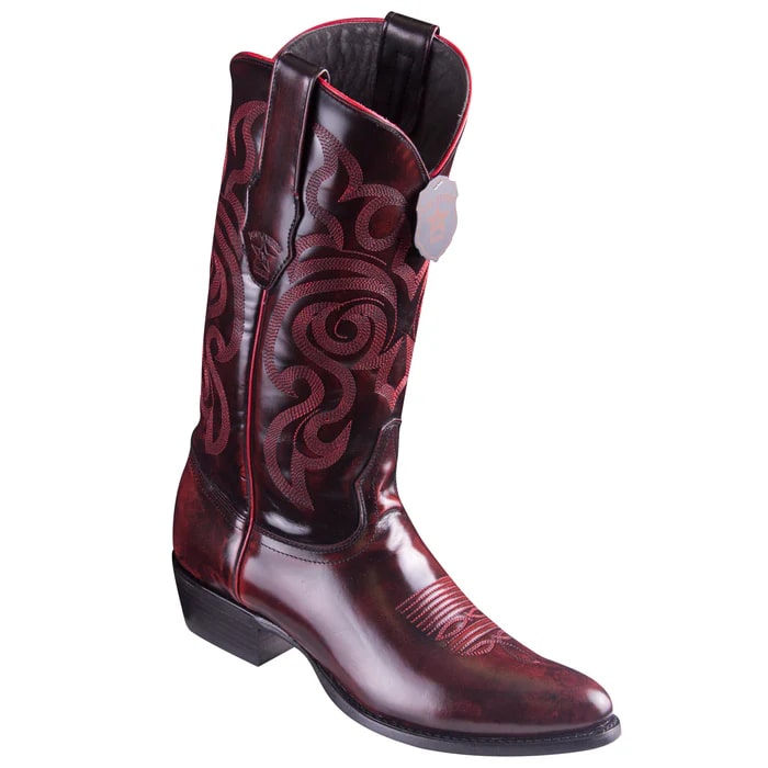 Los Altos Boots - Mens Dress Cowboy Boot - Low Priced Round Toe Cowboy Boots - in Black - 6