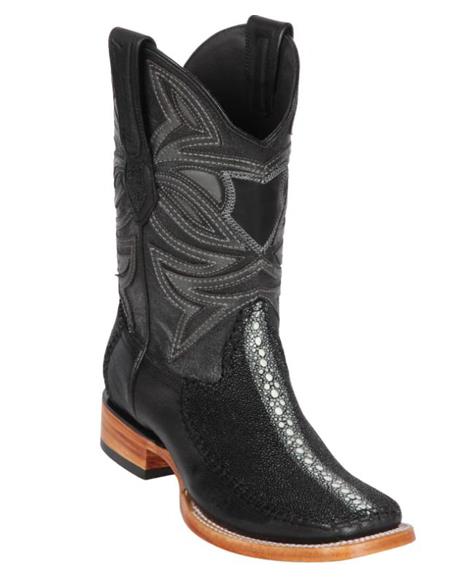 Los Altos Boots Rowstone Stingray And Deer Black - 6.0 Standard / D / Medium