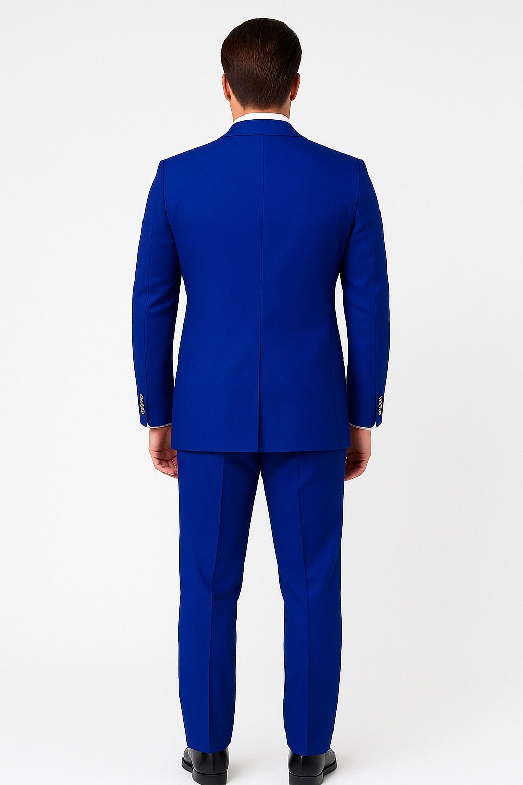 Mens Royal Blue Double-Breasted Suit with Gold Buttons – Slim Fit Formal 2-Piece Set - 34 Short or Extra Small