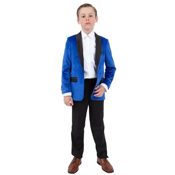 Perry Ellis Boys Velvet Jacket, Royal