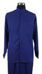Mens Two Piece Walking Suit Solid Bend Collar Royal Blue