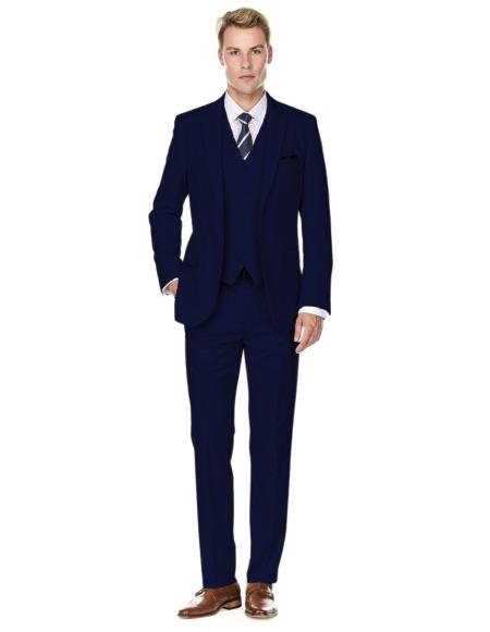 Retro Paris Suits - Retro Paris - Retro Mens Royal Blue Suits - Style "Same As What On That Page" - 38 Short Jacket+32 Waist Adjustable 28to34)(Height: 5 4 to5 7 )(Neck  15-16.5)S-M)