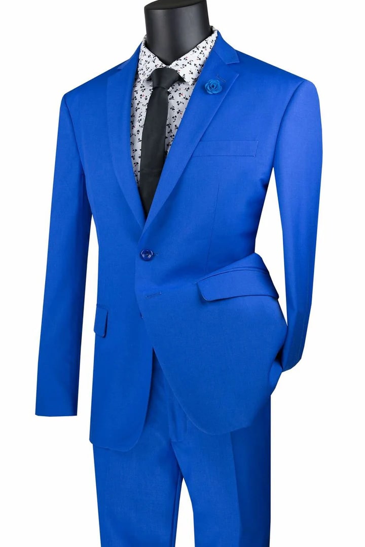 Cheap Priced Suit  - Mens Basic 2 Button Modern Fit Royal Suit - 38 Short Jacket+32 Waist Adjustable 28to34)(Height: 5 4 to5 7 )(Neck  15-16.5)S-M)