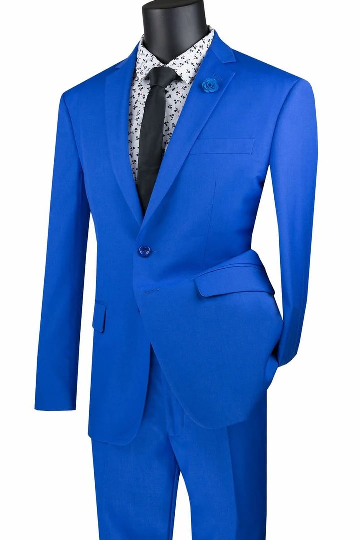 Cheap Suit - Mens Basic 2 Button Modern Fit Royal Suit