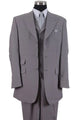 Mens 3 Button Vested Wide Peak Lapel Suit with Semi-Wide Pants in Grey
