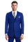 Cheap Priced Suit- Men's Two Button Slim Fit Basic Vested Wedding Royal Blue Suit