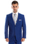 Cheap Priced Suit- Men's Basic 2 Button Slim Fit Wedding Royal Blue Suit