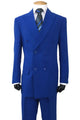 Cheap Suit - Mens Classic Fit Double Breasted Poplin Royal Blue Suit
