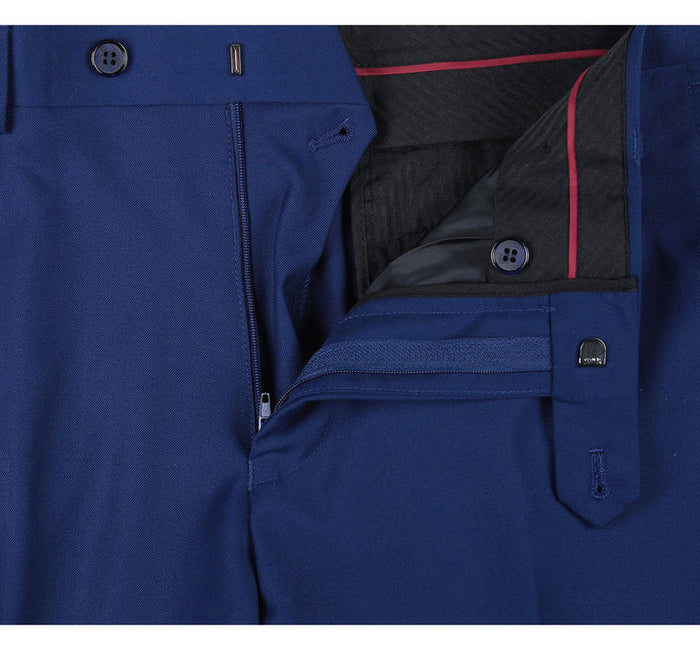 Cheap Priced Suit- Mens Basic Two Button Slim Fit Royal Blue Suit With Optional Vest