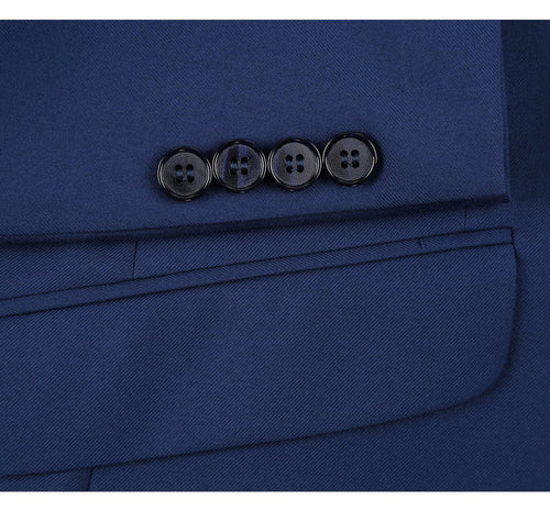 Cheap Priced Suit - Mens Basic Two Button Classic Fit Royal Blue Suit With Optional Vest