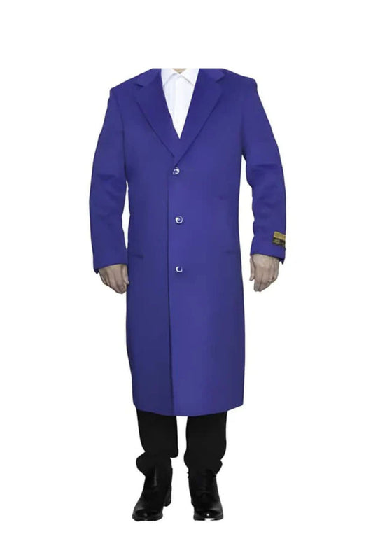 Full Length Royal Blue Wool Dress Ankle length Top Coat/Overcoat