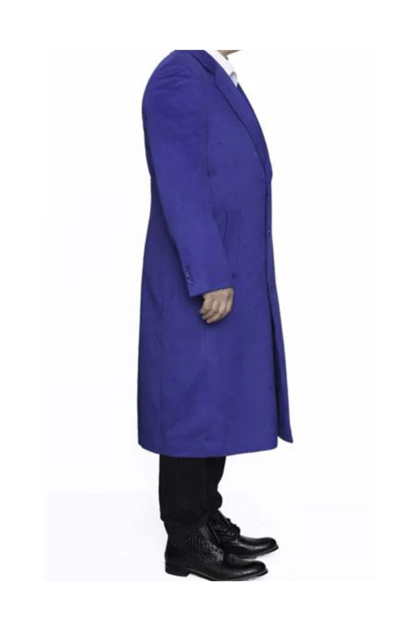 Full Length Royal Blue Wool Dress Ankle length Top Coat/Overcoat