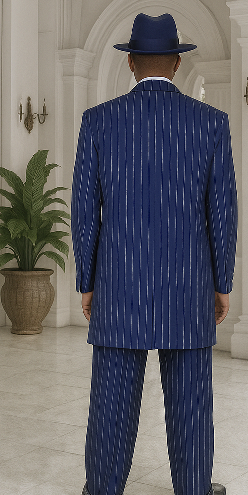 Royal Blue Pinstripe Zoot Suit - 1920's Suit - Gangster Suit