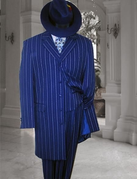 Royal Blue Pinstripe Zoot Suit - 1920's Suit - Gangster Suit - 34 Short or Extra Small