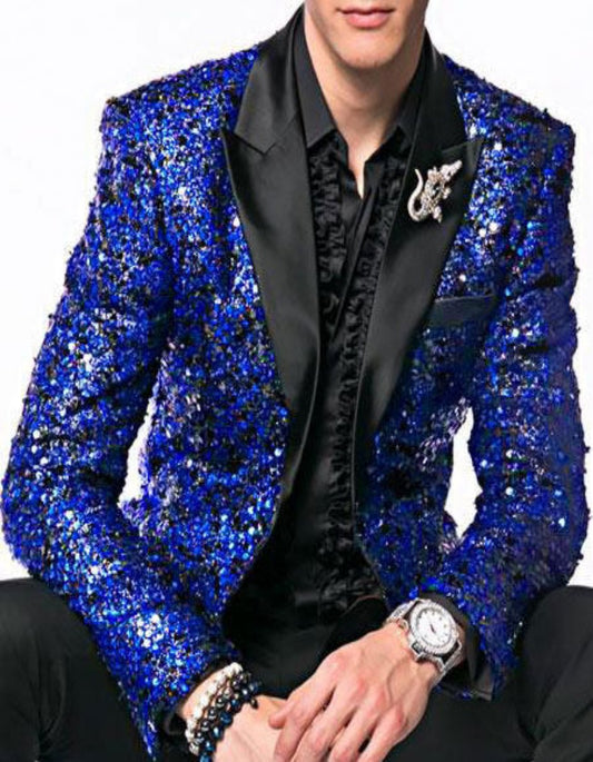 Sequin Tuxedo - Mens Blazer - Royal Dinner Jacket - Shiny Tuxedo Jacket