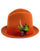 Rust Dress Hat 1920s Fedora Style - Mens Narrow Brim Crushable Wool Dress Hat Trilby Fedora in Orange Rust