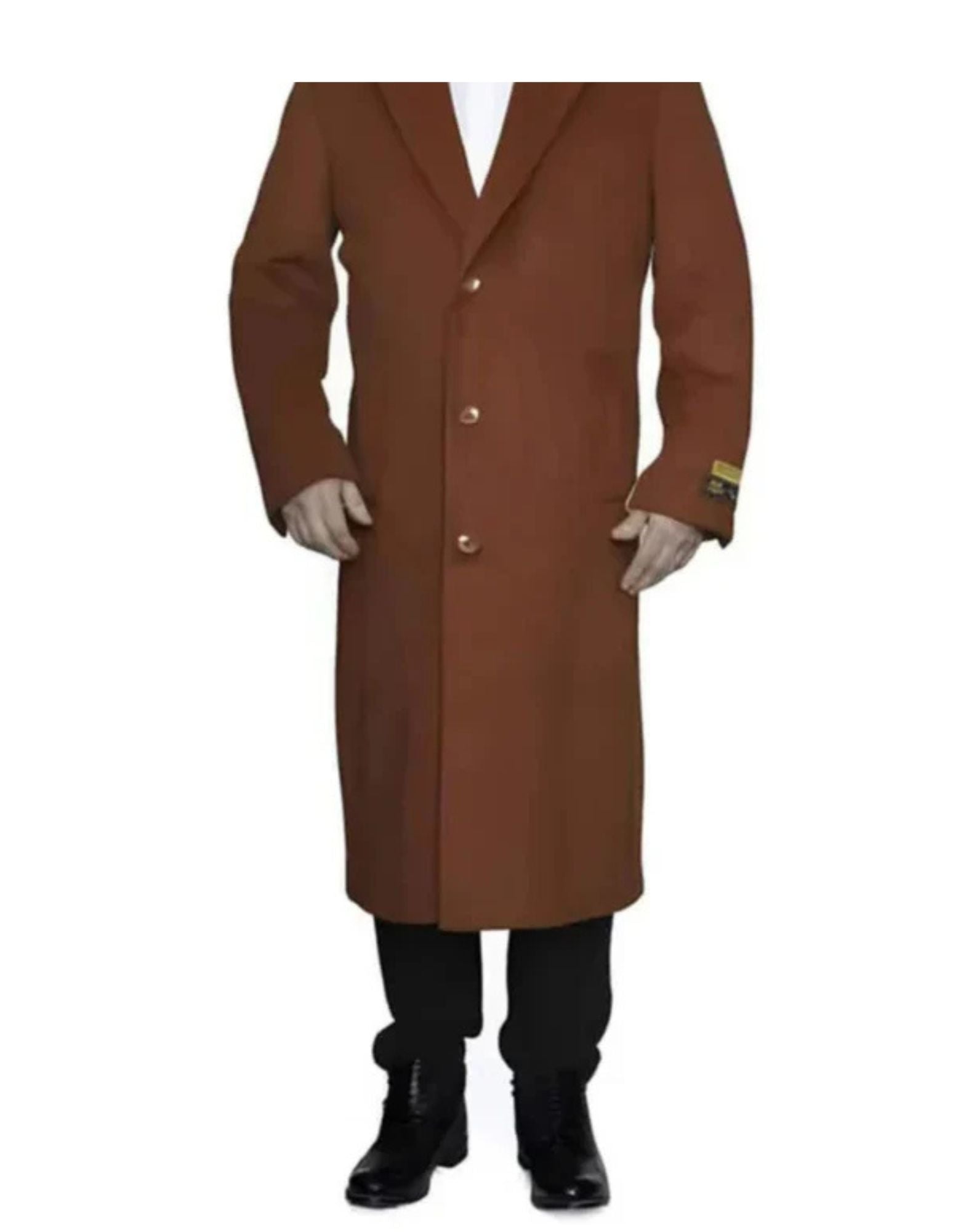 Rust Ankle length Wool Top Coat/Overcoat | Winter men's Topcoat Sale - Coat Size 38
