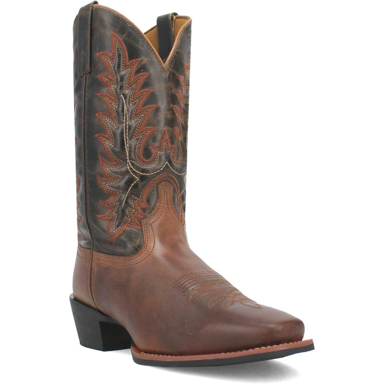 Laredo Kent 12" Shaft Rust/Olive Cowboy Square Toe Leather Boot - 8D