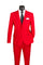 Red Slim Fit Men's 2 Piece Business Suit 2 Button