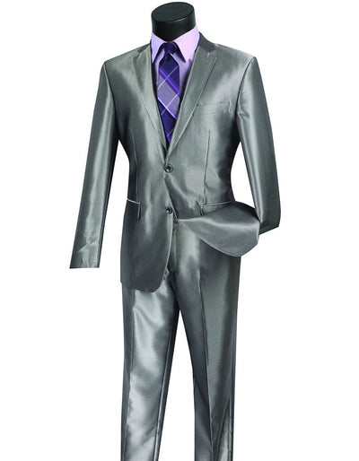 Mens Grey Suits Mens Modern Fit Shiny Sharkskin homecoming Suits in Silver Grey
