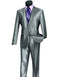 Mens Modern Fit Shiny Sharkskin Suit in Silver Grey