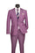 Men's Slim Fit 2 Piece Suit Single Breasted 2 Button Design Light Purple