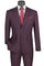 Slim Fit 2 Piece Suit Burgundy Glen Plaid Pattern Matching Pants